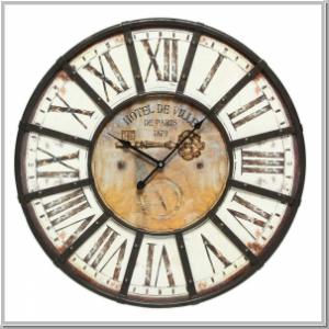Wanduhr mit Metallrahmen Vintage Ø 58cm